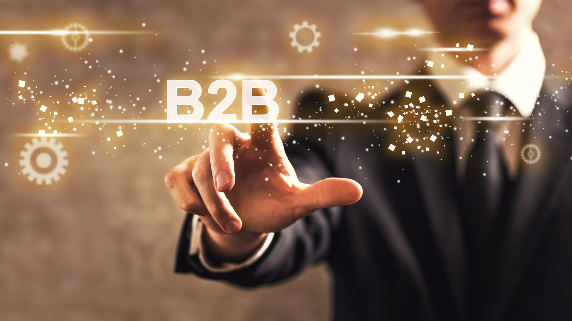 B2B iş modelini vurgulayan kişi odaklı dijital gösterim