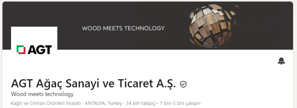 AGT Ağaç Sanayi ve Ticaret A.Ş Lİnkedin sayfası.