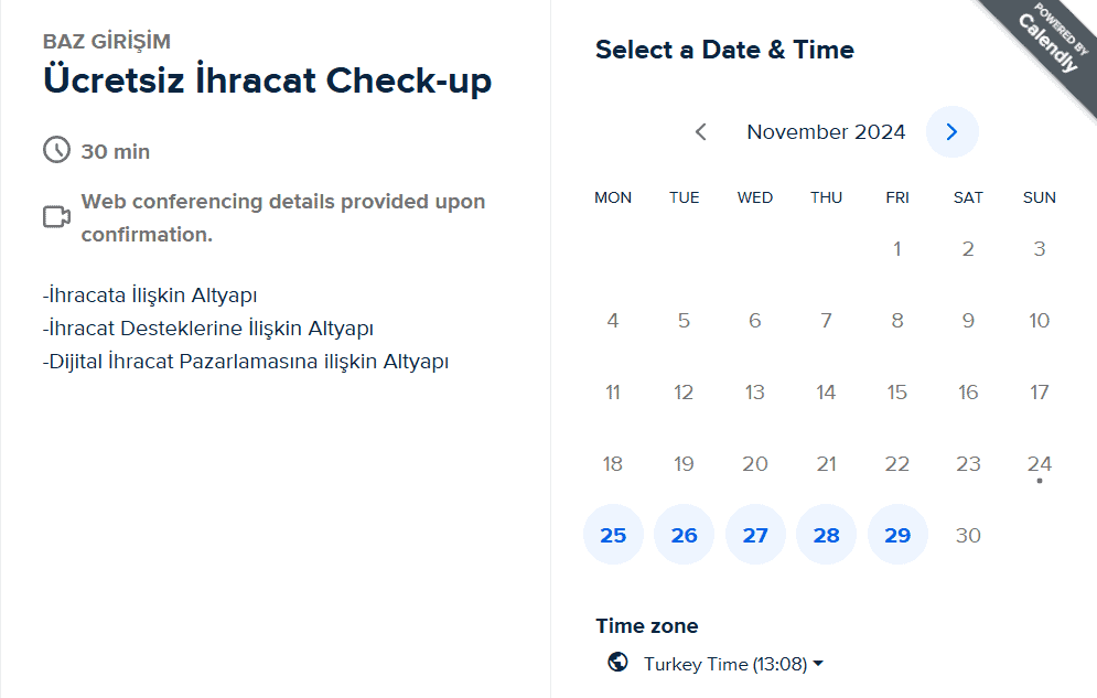 İhracat süreçlerinizi iyileştirmek ve rekabet avantajı elde etmek için ücretsiz check-up hizmetimizi keşfedin. İhracata ilişkin altyapı, devlet destekleri ve dijital pazarlama stratejileri hakkında detaylı bilgi alarak firmanızı global pazara hazırlayın.